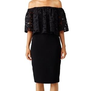 Shoshanna‎ - Black Lace Flower Cut Dress.